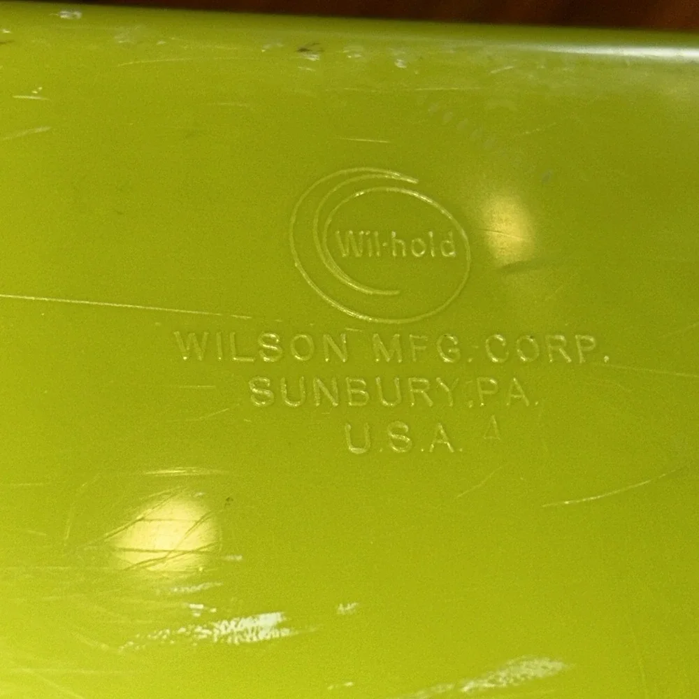 Vintage 70s Wilson Wil-hold Sewing Box Avocado Green W/ Button & Accessory Tray